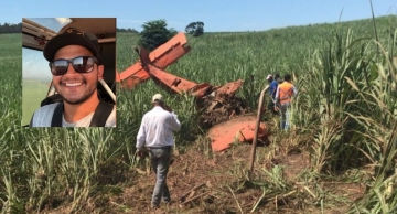 Piloto morre em queda de avião agrícola na região de Bauru