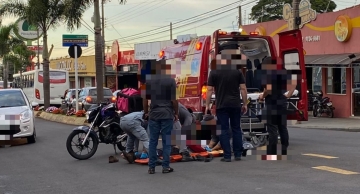 Motociclista fica ferido após colisão com veículo na Vital Brasil