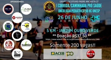 Vem aí a I Corrida/Caminhada Pró Saúde – Oncologia Pediátrica HCFMB
