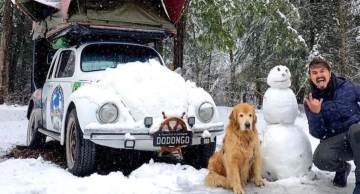 Acidente nos EUA mata Jesse Koz, brasileiro que viajava de Fusca com seu cachorro