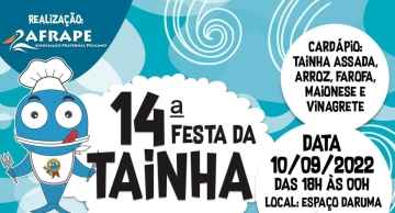 14ª edição da Festa da Tainha da AFRAPE será no dia 10 de setembro