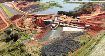 Avançam as obras na represa do Rio Pardo em Botucatu