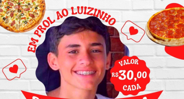 Últimos dias para a Pizza Solidária na AAB em prol do garoto Luizinho
