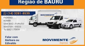 Agrega-se Fiorino, Van e Caminhão 3/4 para entregas em Bauru e região 