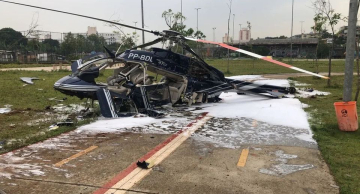 Piloto de São Manuel fica ferido em queda de helicóptero na Capital Paulista