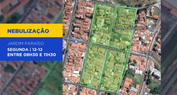 Vigilância Ambiental em Saúde realizará nebulização no Jardim Paraíso na segunda, 12