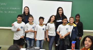 <strong>Alunos da Rede Municipal recebem orientações do Projeto Samuzinho junto ao Projeto Patrulha da Paz</strong>