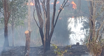 Fogo consome vegetação em área de 35 mil metros na zona rural de Botucatu