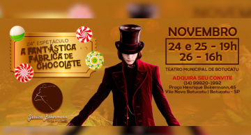 O Studio Jéssica Bokermann apresenta seu 24º espetáculo de danças: o musical “A Fantástica Fábrica de Chocolates”