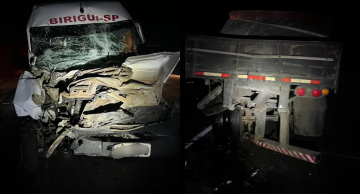 Van com 15 pacientes bate na traseira de caminhão em Pardinho