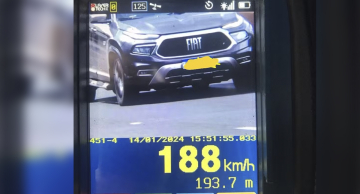 Motorista é flagrado dirigindo a 188 km/h em rodovia no interior de SP