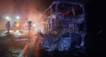 Duas pessoas morrem em acidente entre carro e ônibus em São Manuel