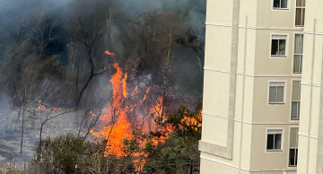 Incêndio destrói enorme área na Rondon e atinge condomínio de apartamentos no Lavapés