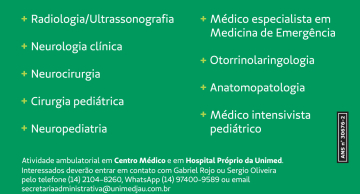 Oportunidade de trabalho para médicos