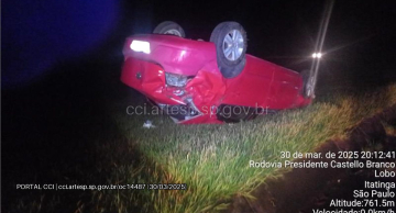 Capotamento na Rodovia Castello Branco em Itatinga resulta em uma morte e um ferido Capotamento na Rodovia Castello Branco em Itatinga resulta em uma morte e um ferido