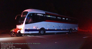 Acidente entre ônibus e moto deixa dois feridos na Rodovia Marechal Rondon