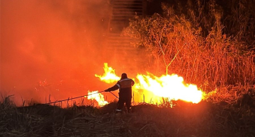 Fogo atinge área ao lado da estação ferroviária em Botucatu Fogo atinge área ao lado da estação ferroviária em Botucatu