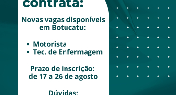 Oportunidade: Famesp divulga novas vagas para Botucatu