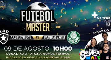 Arena Novos Tempos recebe duelo entre AAB Master e Palmeiras Master neste sábado