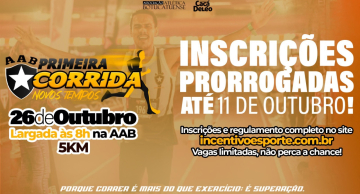 1ª Corrida AAB – Novos Tempos tem inscrições prorrogadas; prova será no dia 26
