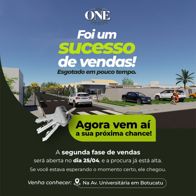 Sucesso absoluto: One Botucatu esgota 100% das unidades e empresa anuncia novo lançamento