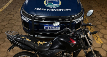 ROMU apreende motocicleta com sinais de adulteração durante patrulhamento em Rubião Júnior