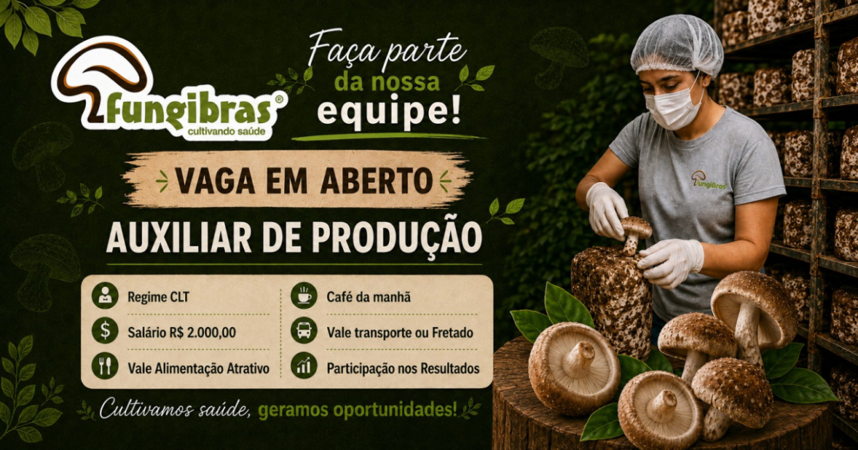 Fungibras abre vaga para auxiliar de produção em Botucatu