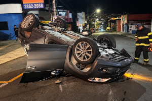 Acidente Noturno com SUV Capotado
