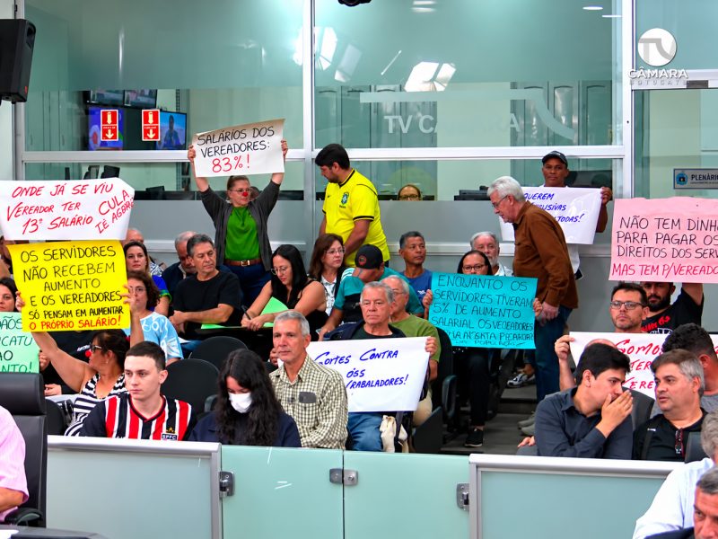 Protesto no Plenário da Câmara de Botucatu