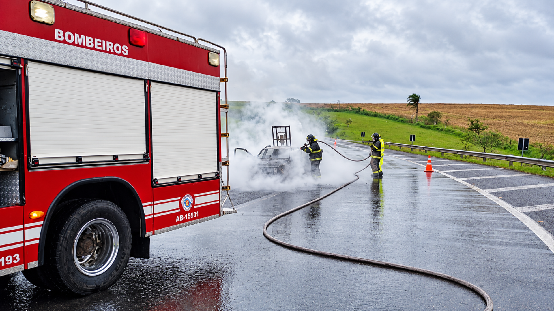 Resgate dos Bombeiros na Chuva